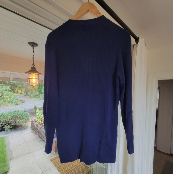 Soft Surroundings Button Up Ribbed Dark Blue Cardigan Women's Size 1X - Picture 3 of 8